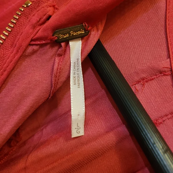 Free People L Vintage Pink Satin Embroidered Long Sleeve Tunic Top w/ Front Slit - Picture 8 of 8